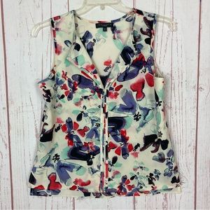 Sanctuary Clothing Women’s M Medium Cream Floral Sleeveless Top Blouse Shirt
